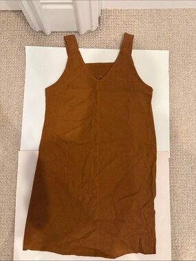 Rust Brown V-Neck Sleeveless Dress